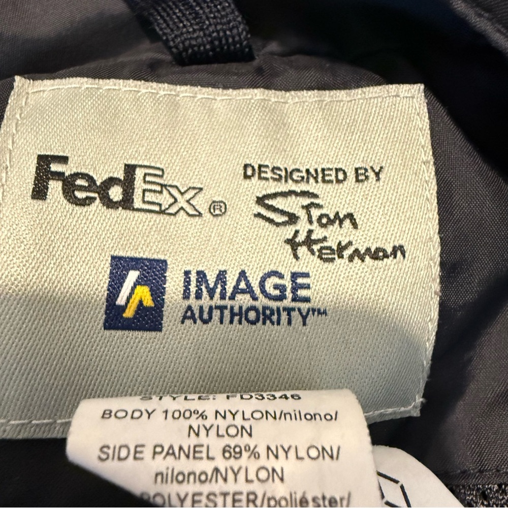 FedEx Black Windbreaker Jacket with Reflective Trim - Picture 13 of 16